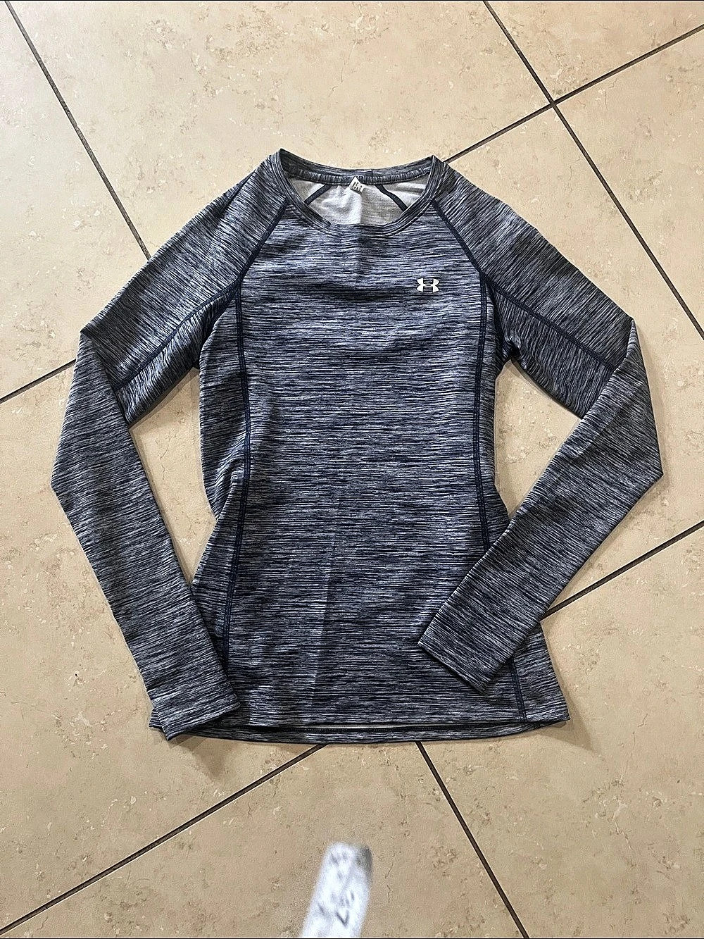 Under Armour ColdGear Armour Printed Long Sleeve Top Heathered Navy